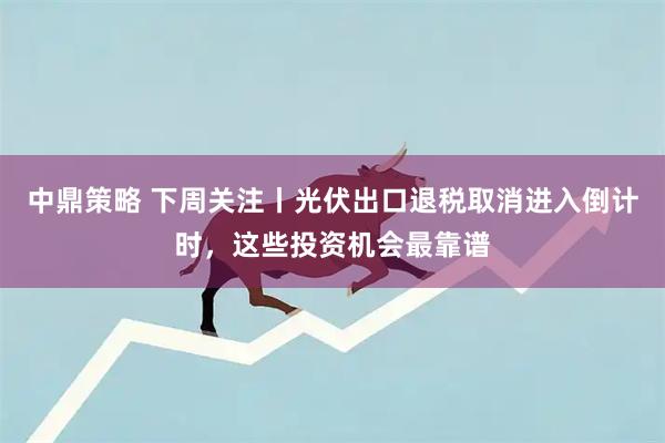 中鼎策略 下周关注丨光伏出口退税取消进入倒计时，这些投资机会最靠谱
