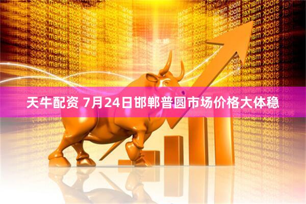 天牛配资 7月24日邯郸普圆市场价格大体稳